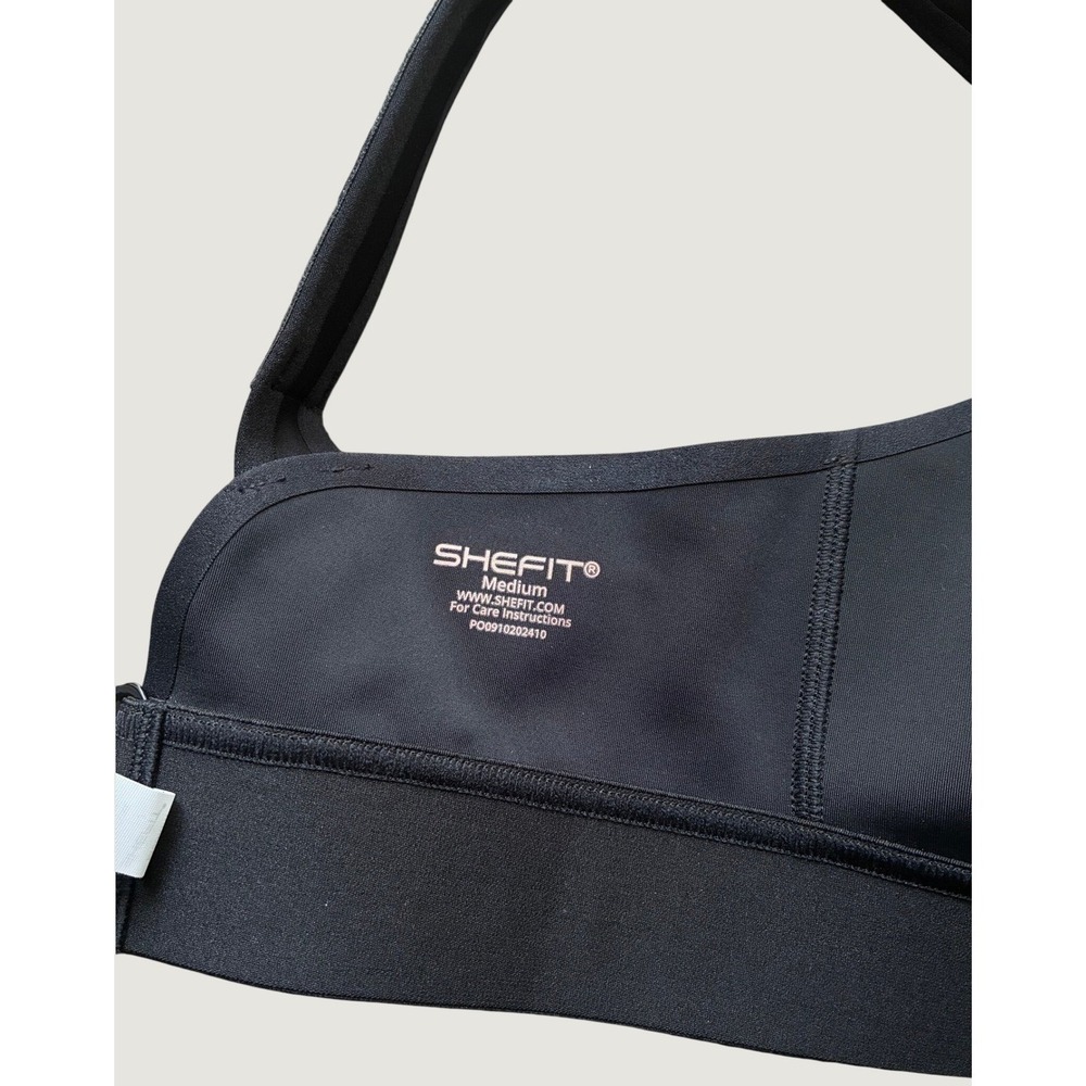 SHEFIT Flex Sports Bra M Black Rose Gold Metallic Marble Print Front Zip - Picture 7 of 10